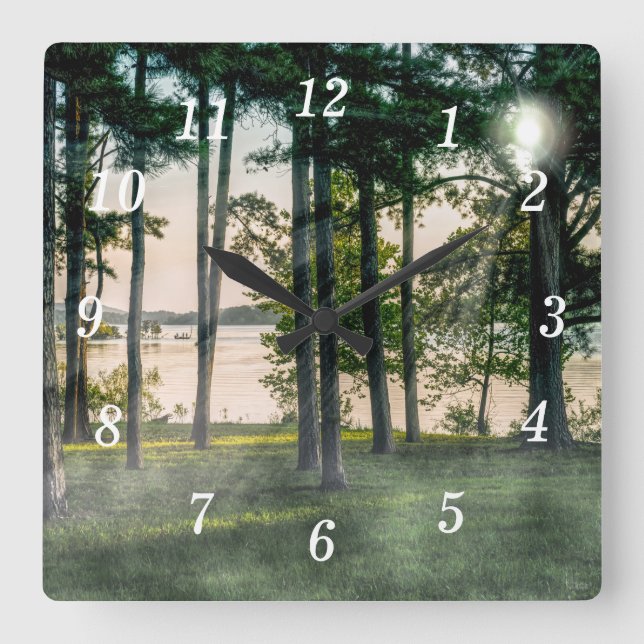 Foggy Trees At Table Rock Wall Clock (Front)