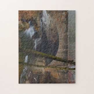 Foggy Waterfall in the Cleveland Metro Parks Jigsaw Puzzle
