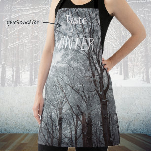 Foggy Winter Forest Apron