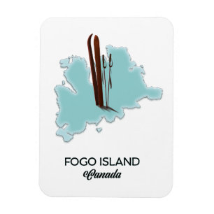 Fogo island Canada map poster Magnet