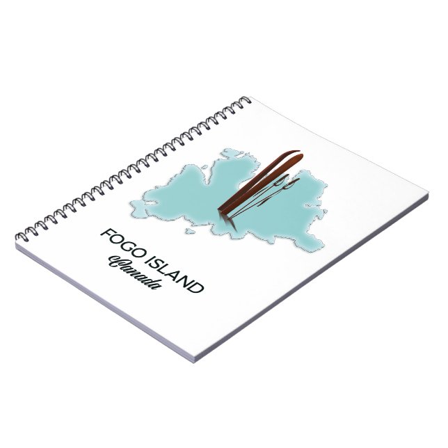 Fogo island Canada map poster Notebook (Left Side)