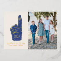 Foil #1 Dad Foam Finger Father's Day Photo Card