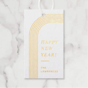 Foil Abstract Geometric New Year's Photo Gift Tag