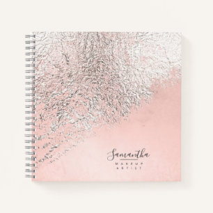 Foil Abstract Silver Rose Gold ID775 Notebook