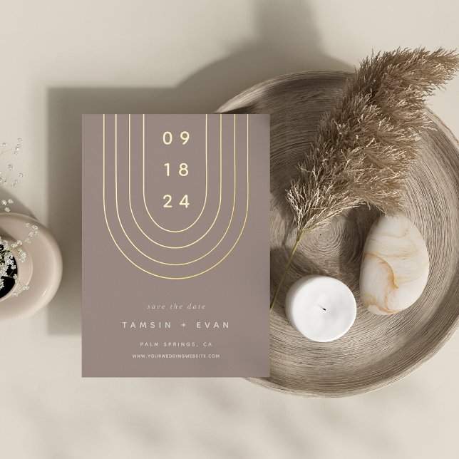 Foil Arch | Modern Minimal Save the Date Card (Creator Uploaded)