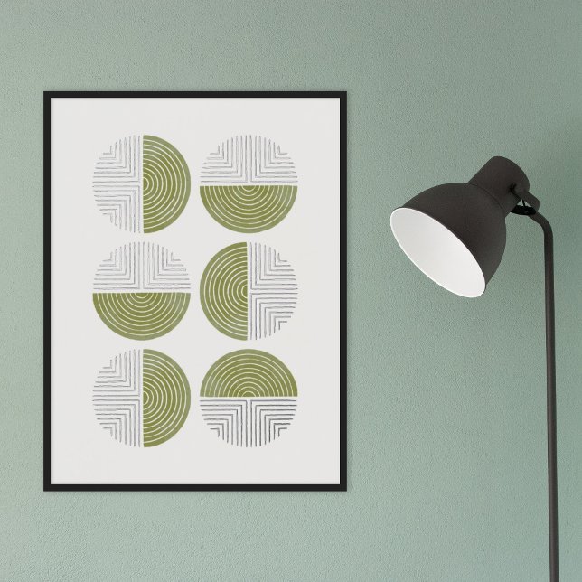 Foil Army Green Circle Geometric Art Print Poster (Creator Uploaded)