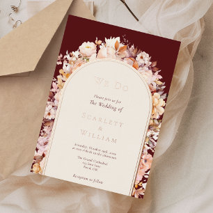 FOIL Autumn Floral Burgundy Arch We Do Wedding