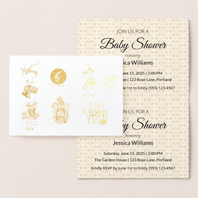 Foil Baby Shower Invite | Luxury Elegance (Display)