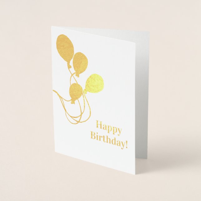 Foil Balloon Bunch Happy Birthday Card (Front)
