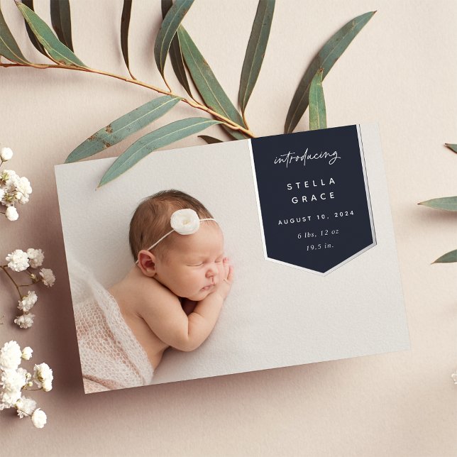 Foil Banner Overlay | Photo Birth Announcement (Creator Uploaded)