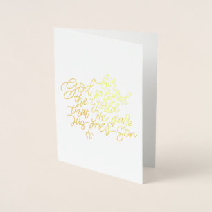 Foil Bible verse card, John 3:16 Foil Card