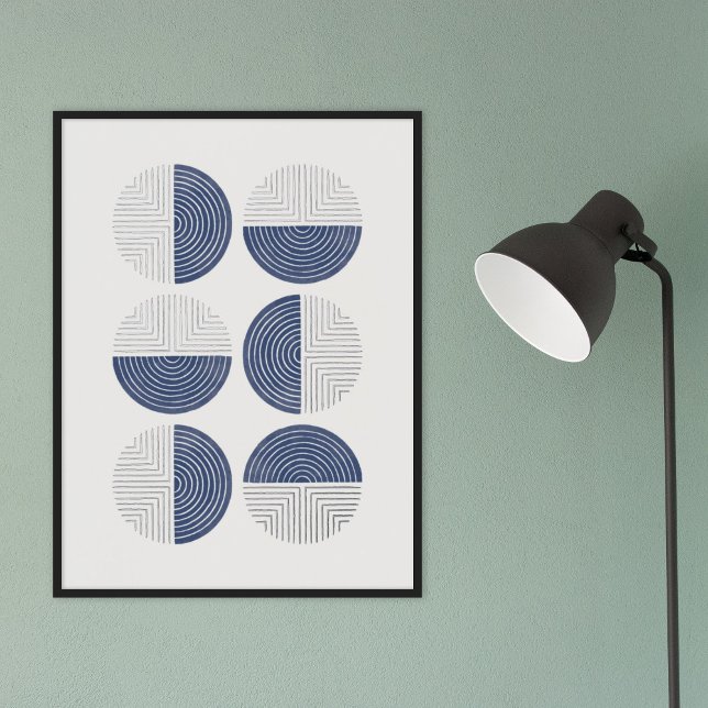 Foil Blue Circle Geometric Art Print Poster (Creator Uploaded)