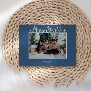 FOIL Blue Holly Jolly Merry Christmas News Photo
