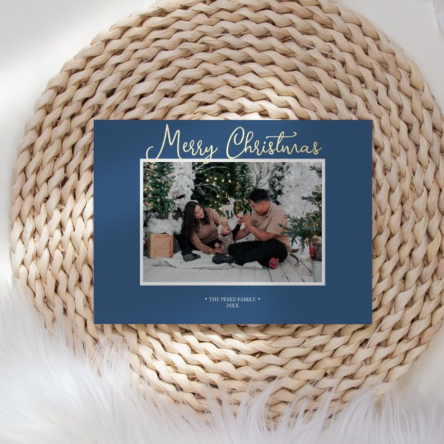 FOIL Blue Holly Jolly Merry Christmas News Photo (Creator Uploaded)