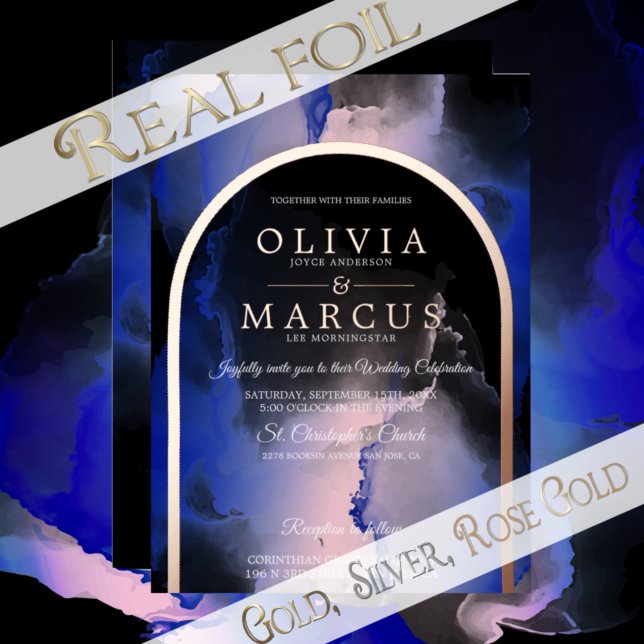 Foil Blush Royal Blue Dreamy Wedding (Creator Uploaded)