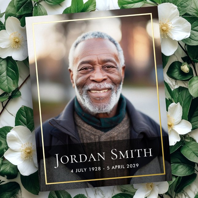 Foil border elegant photo sympathy thank you card (Foil border elegant photo sympathy thank you card)