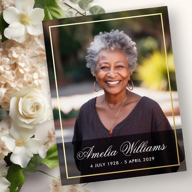 Foil border photo sympathy thank you card (Foil border photo sympathy thank you card)