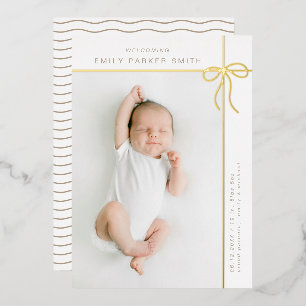 foil bow and lines cute portrait single photocard