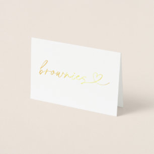 Foil Brownies Food Label Wedding Table Card