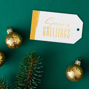 Foil Brushstroke Script Christmas Holiday Gift Tag