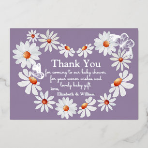 Foil Butterfly and Watercolor Daisy Hear Thank You