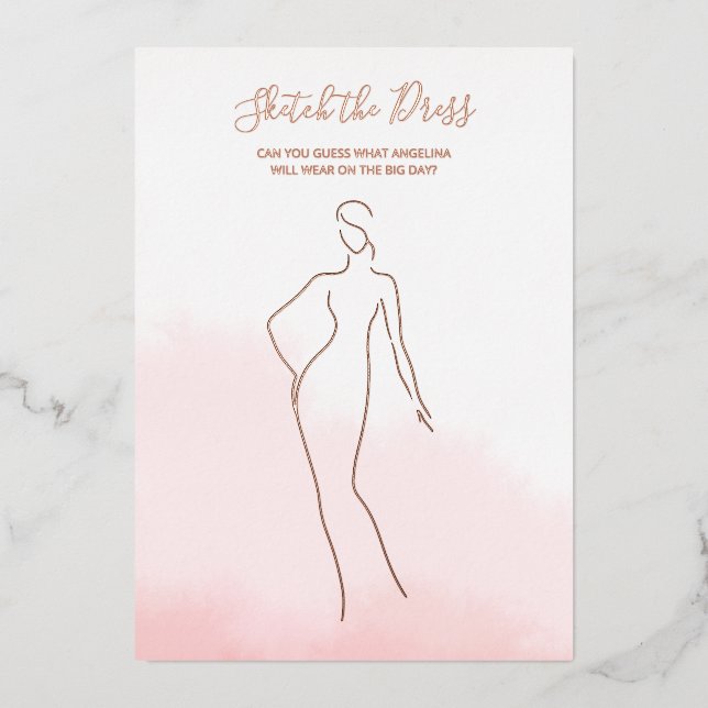 Foil card game for a bridal shower. (Front)