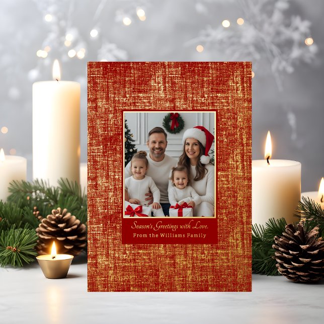 Foil Christmas Card Template Photo Rustic Textured (Creator Uploaded)