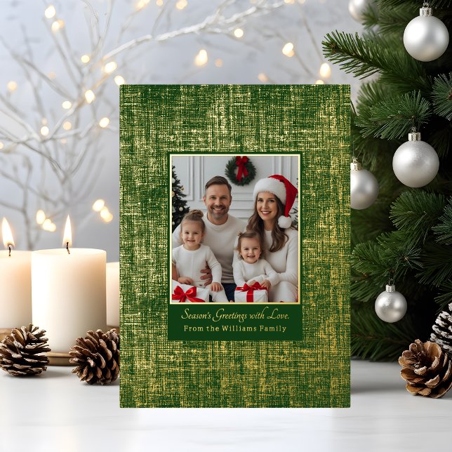Foil Christmas Card Template Photo Rustic Textured (Creator Uploaded)