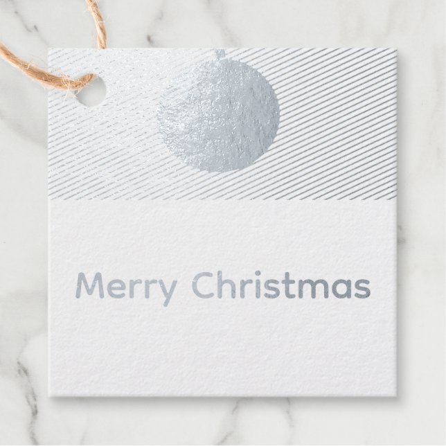 Foil Christmas Favour Tag Square (Front)