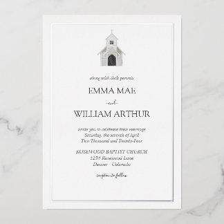 Foil Classic Church Wedding Invitation