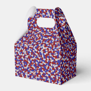 Foil Confetti Hearts,Patriotic-FAVOR BOX, gable Favour Box