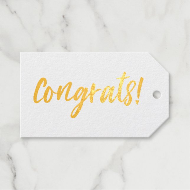 Foil Congratulations Gift Tag (Front (Horizontal))