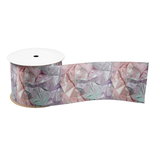 Foil Crinkle Pattern Satin Ribbon (Spool)