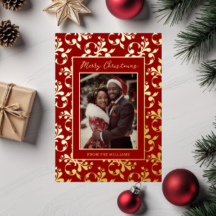 Foil Custom Christmas Card First Christmas Holiday