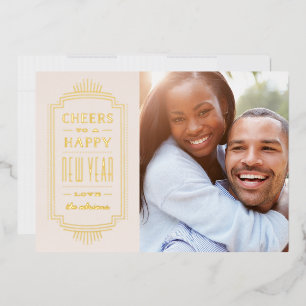 Foil Deco New Year's Holiday Card - Ivory