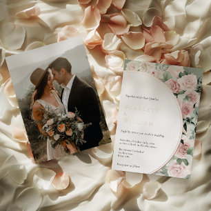 FOIL Dusty Rose Gold Sage Vintage Photo Wedding