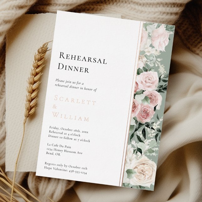 FOIL Dusty Rose Modern Wedding Rehearsal Dinner (Creator Uploaded)