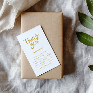 Foil effect thank you insert card social links