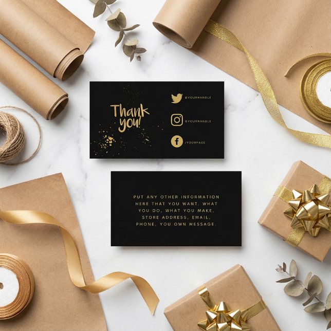 Foil effect thank you Social Links insert Card (Foil effect thank you Social Links insert Card.)