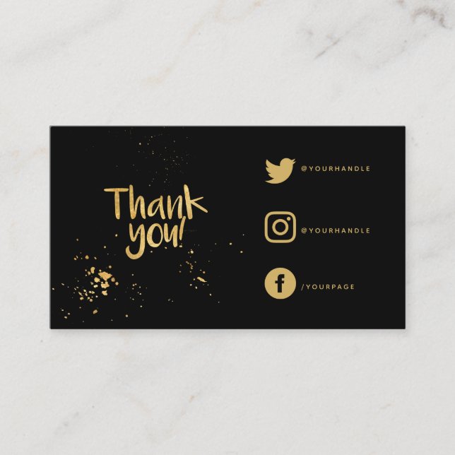 Foil effect thank you Social Links insert Card (Front)