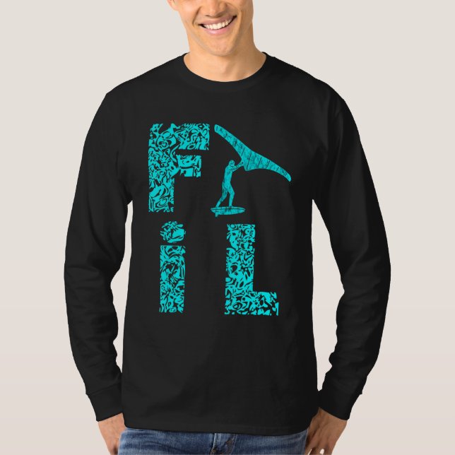 Foil Electric Hydrofoil Surfboard Foiling Leopard  T-Shirt (Front)