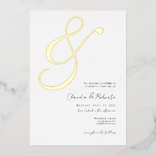 (Foil '&') Elegant Minimalist Wedding Invite