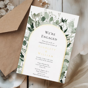 FOIL Eucalyptus Gold Sage Simple We're Engaged