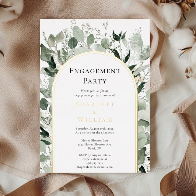 FOIL Eucalyptus Greenery Gold Engagement Party (Creator Uploaded)