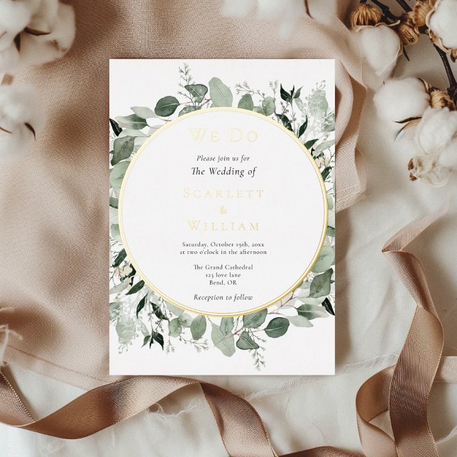 FOIL Eucalyptus Greenery Gold Simple We Do Wedding (Creator Uploaded)