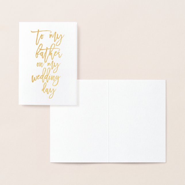 Foil Father of the Bride Groom Wedding Thank You Card (Display)
