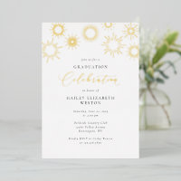 Foil Fireworks Graduation Party Invitation Card
