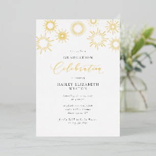 Foil Fireworks Graduation Party Invitation Card