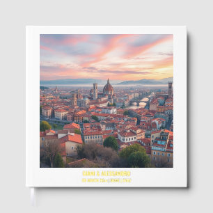 Foil Florence watercolor Italy wedding couples Guest Book