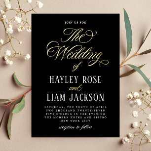Foil Formal Wedding Typography Foil Invitation